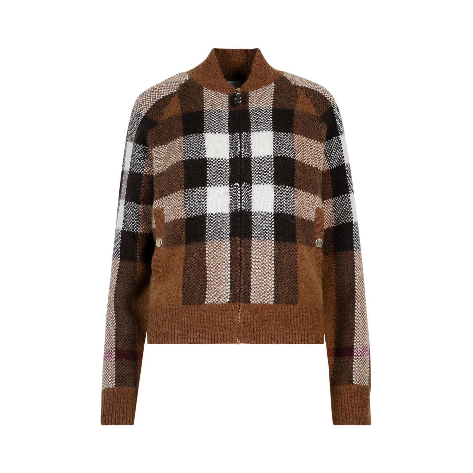 Intarsia Check Bomber Jacket