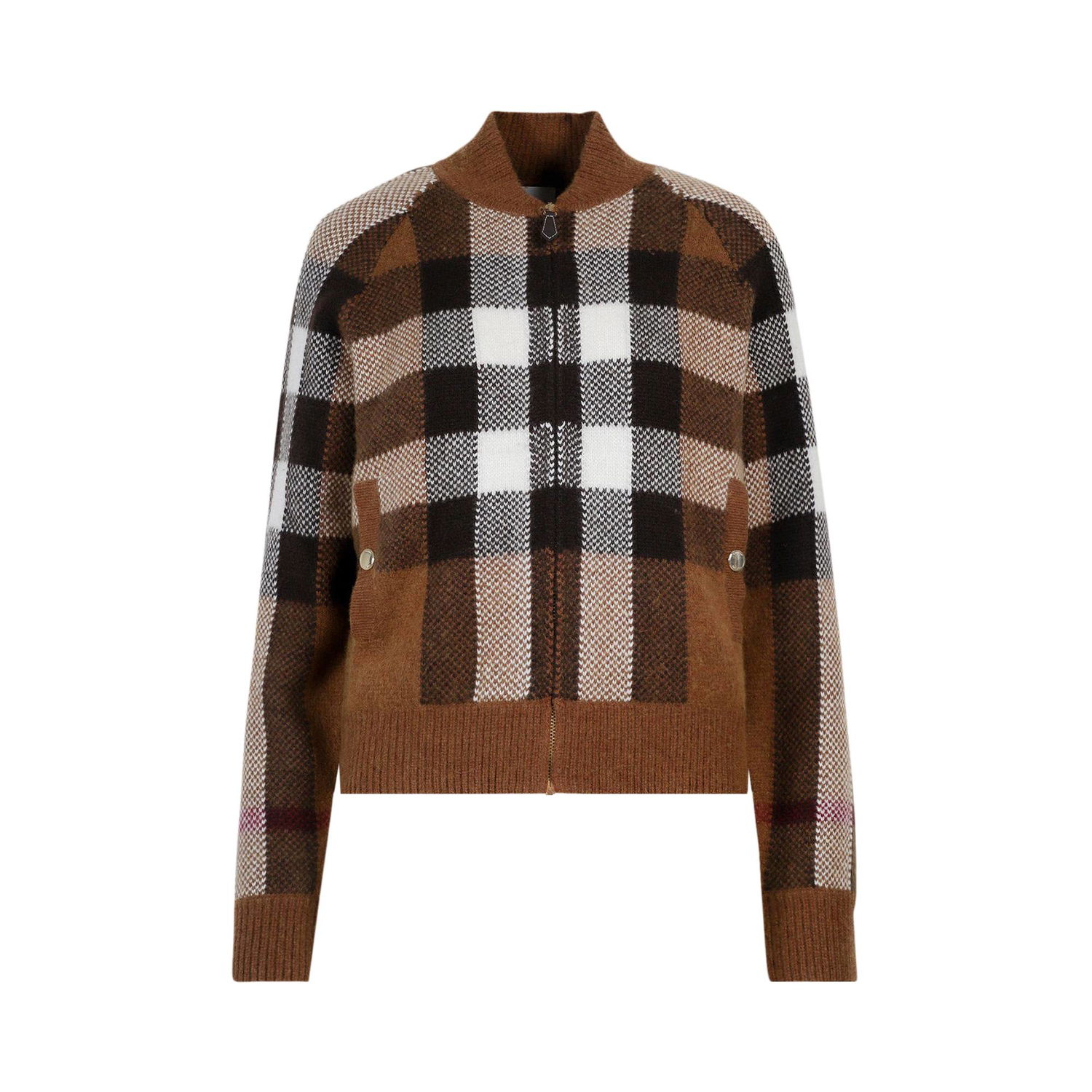 Bomber bunda Burberry Intarsia Check Bomber Jacket Hnedá | 8048445, 1