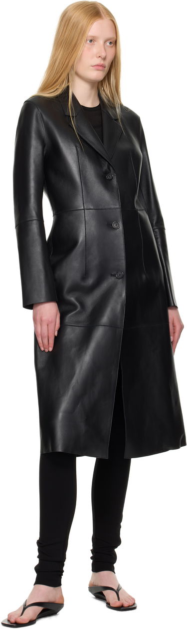 Kabáty TOTEME TOTEME Slim Leather Coat Čierna | 252-WRO0191-LE0056, 3