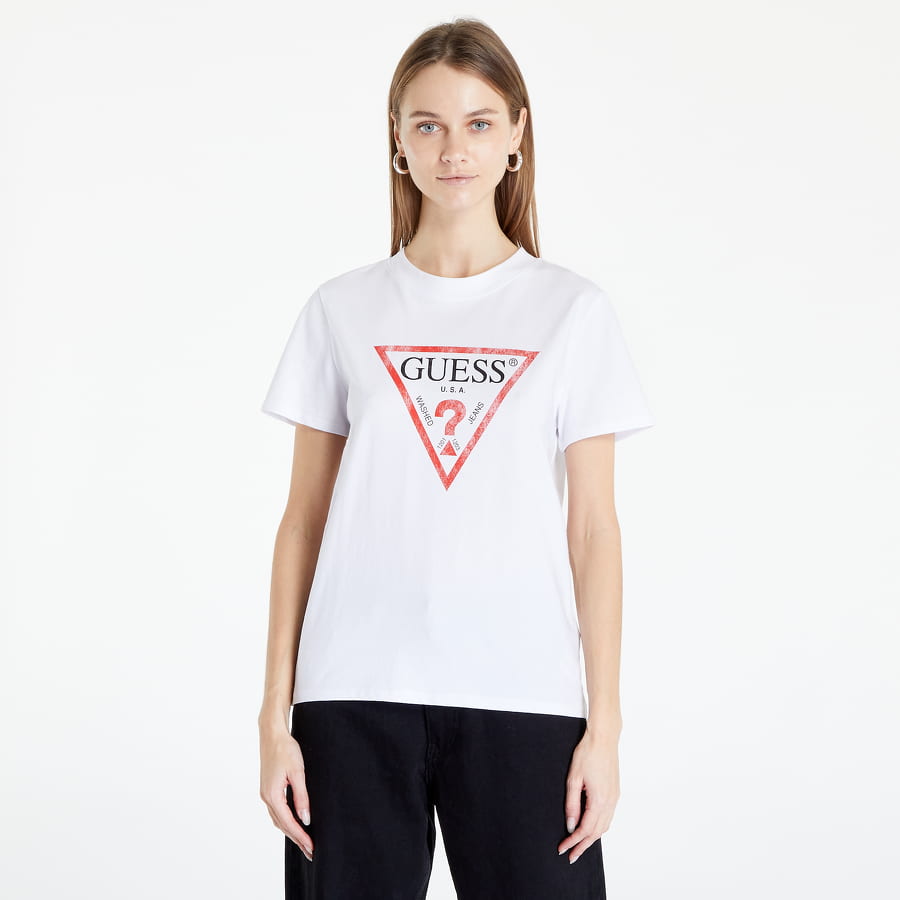 Tričko GUESS Front Logo T-Shirt Biela | W2BI69K8FQ1-G011, 0