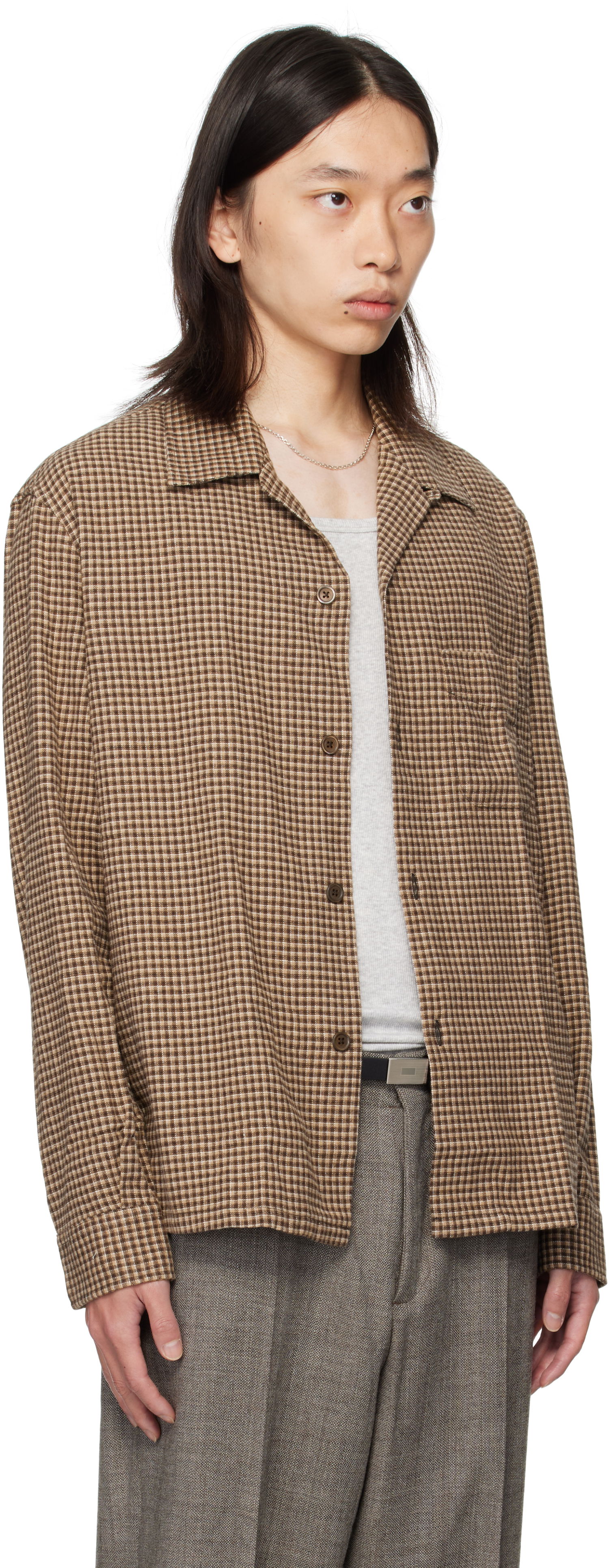 Košeľa OUR LEGACY OUR LEGACY Heusen Check Shirt Hnedá | M4252HE, 1