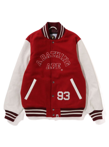 Bunda BAPE Giant Ape Head Varsity Jacket Vínová | 1I80-141-013