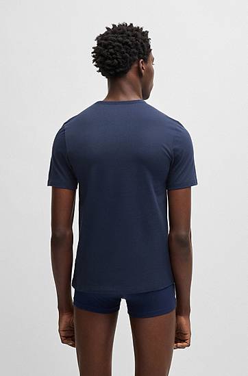 Tričko BOSS Three-Pack of Cotton Jersey T-Shirts Navy | 50532811, 1