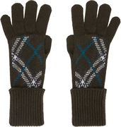 Check Cashmere Blend Gloves