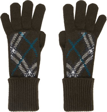 Rukavice Burberry Check Cashmere Blend Gloves Zelené | 8098892, 0