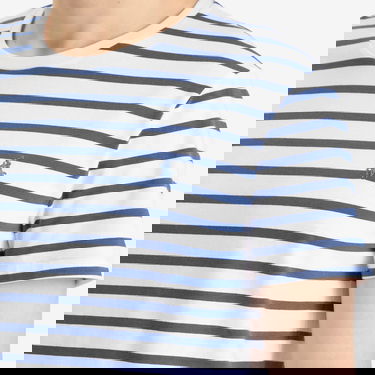 Tričko Polo by Ralph Lauren Stripe Custom Slim Fit T-Shirt Modrá | 710938134009-BLU, 5