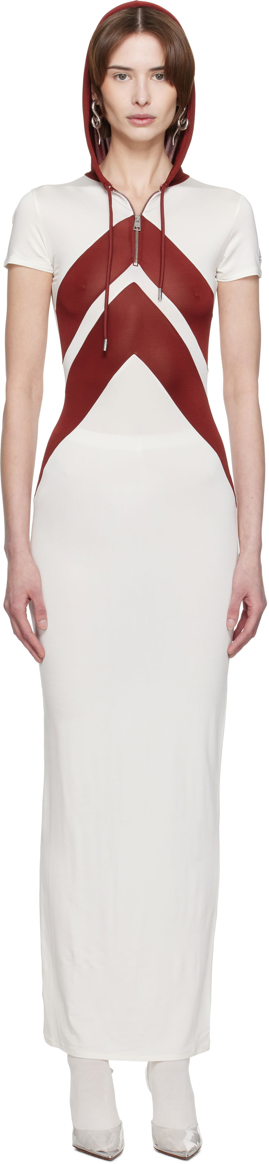 Šaty Jean Paul Gaultier Jean Paul Gaultier 'The Chevrons' Maxi Dress Biela | 25/33-F-RO346P-J084-0128, 0