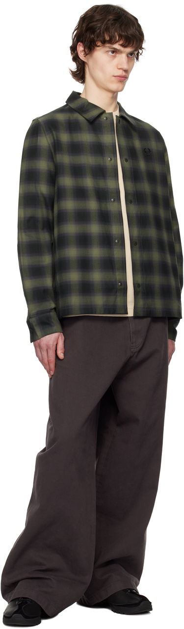 Košeľa Fred Perry Fred Perry Blurred Tartan Overshirt Zelené | M8718, 3