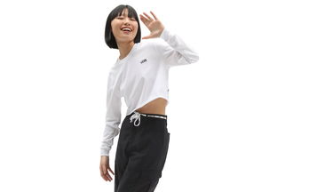 Crop Top Vans Cropped T-Shirt Biela | VN0A4OUQWHT, 4