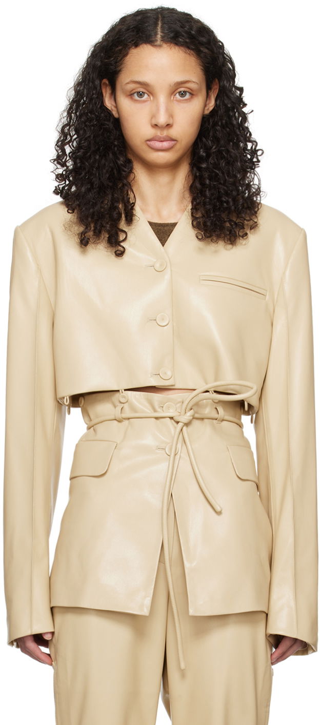Kabáty Nanushka Maida Vegan Leather Blazer Béžová | NW24RSJK00872, 0