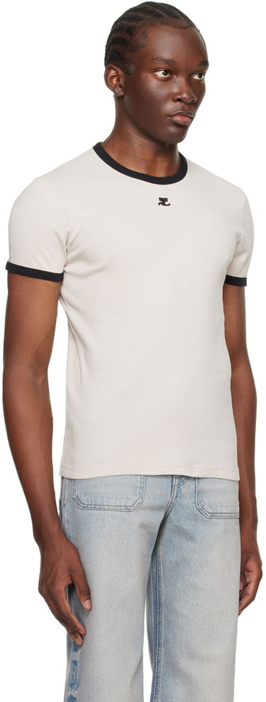 Tričko Courrèges Contrast Trim T-Shirt Béžová | 123JTS020JS0070, 1