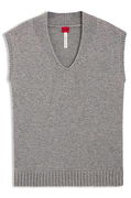 Sleeveless V-Neck Wool Blend Sweater
