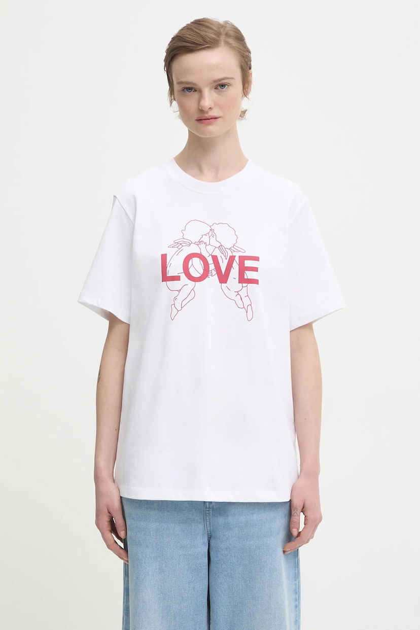 Tričko Fiorucci Kissing Angels Love Print Regular T-Shirt Biela | W25FWJTS001CJ01WH03