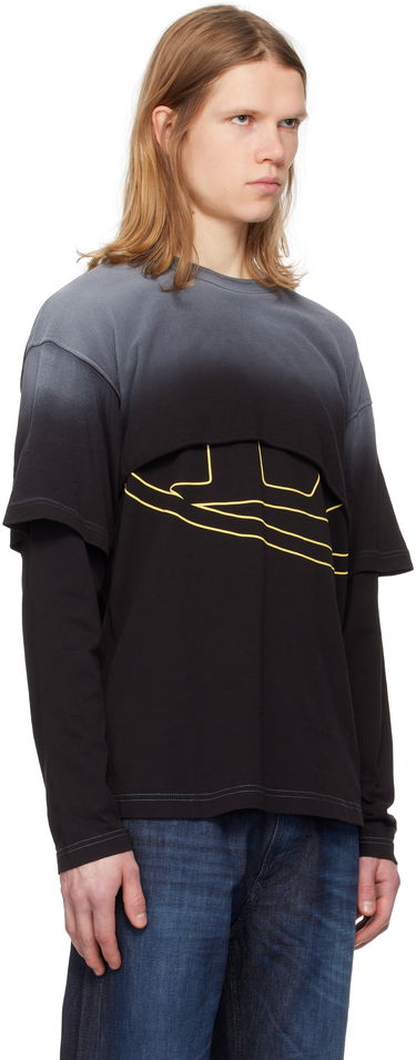 Tričko Diesel Diesel T-Besh Cut Long Sleeve T-Shirt Čierna | A16133-0KNAQ-9XX, 1