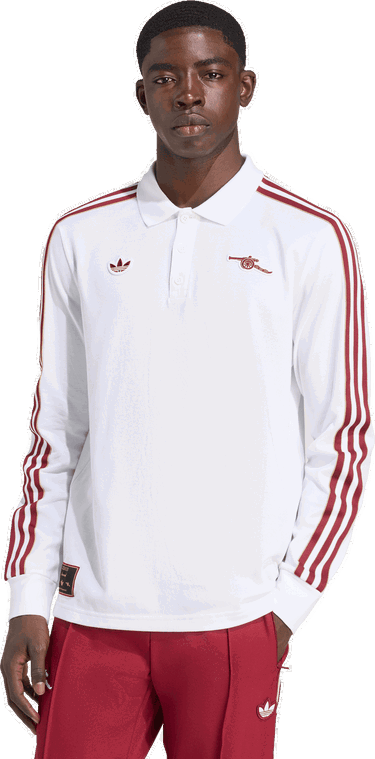 Polo tričko adidas Performance Arsenal Terrace Icons Long Sleeve Polo Biela | JM9396, 3