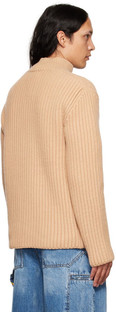 Sveter We11done We11done Stand Collar Knit Cardigan Béžová | WD-KC3-22-612-U-BG, 2