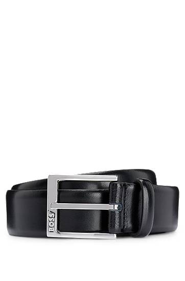 Opasok BOSS BOSS Belt with Branded Buckle Čierna | 50482241, 0