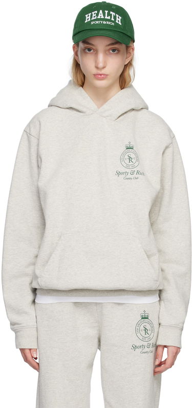 Mikina Sporty & Rich Sporty & Rich Crown Hoodie Šedá | HO661HO, 0