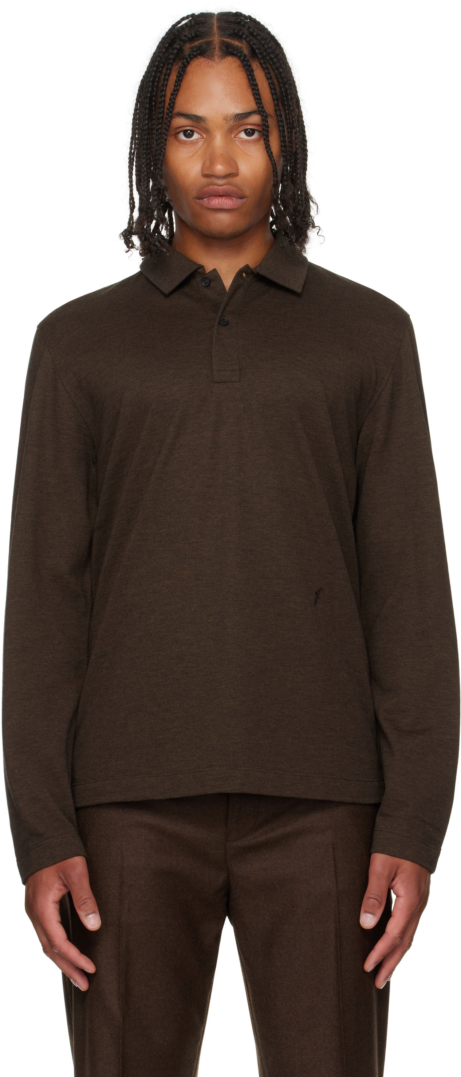 Polo tričko FERRAGAMO Ferragamo Long Sleeve Polo Hnedá | 786359, 0