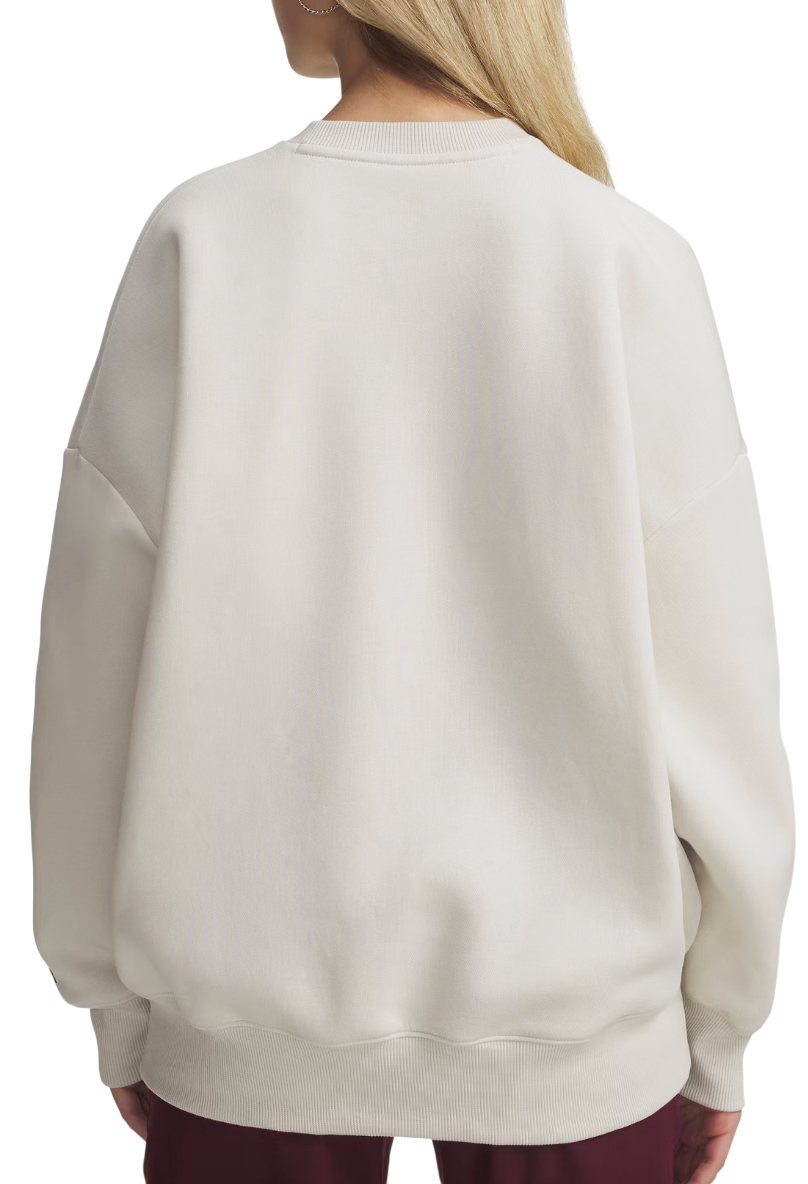 Mikina Under Armour Rival Fleece Oversized Varsity Crewneck Sweatshirt Béžová | 6007880-110, 1