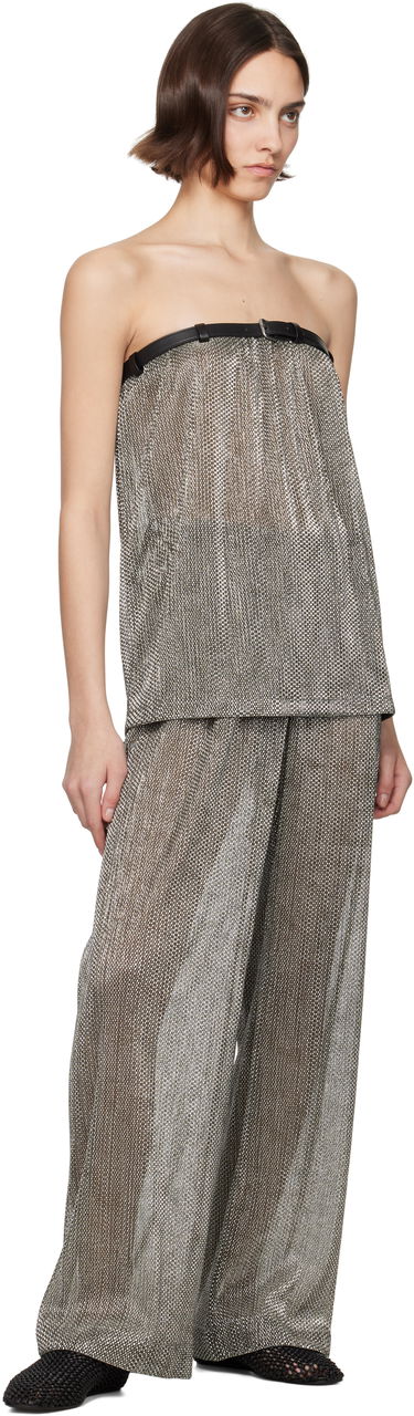 Nohavice Nanushka Nanushka Maglie Metallic Knit Trousers Metalická | NW25SSPA30082, 3