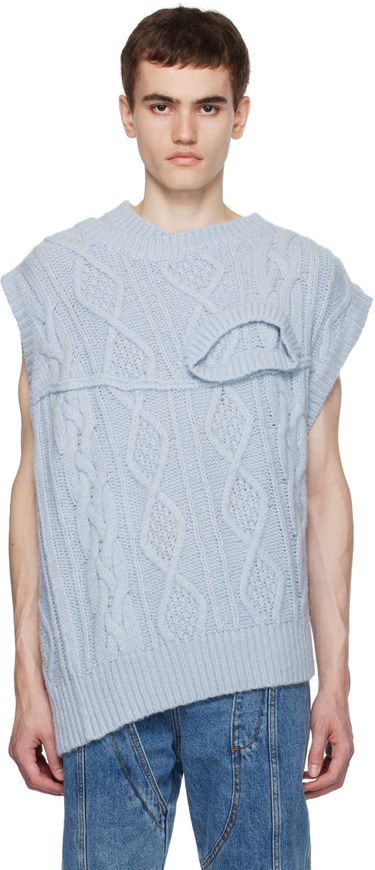Sveter Feng Chen Wang Feng Chen Wang Layered Cable Knit Vest Modrá | FUF16KT01, 0