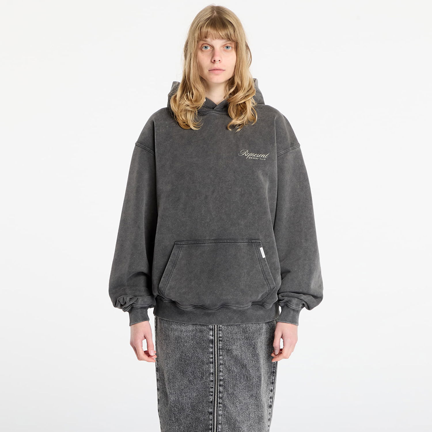 Mikina Represent Clo Vintage Owners Club Script Hoodie Šedá | OCM41200-47, 0