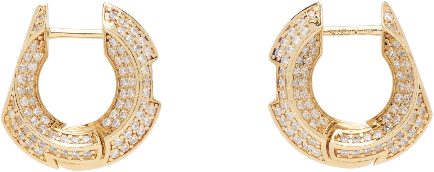 Náušnice Burberry Burberry Hollow Pave Earrings Žltá | 8074769, 0