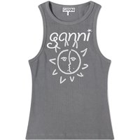 Tielko GANNI GANNI Graphic Rib Sun Tank Top Šedá | T3782-490, 1