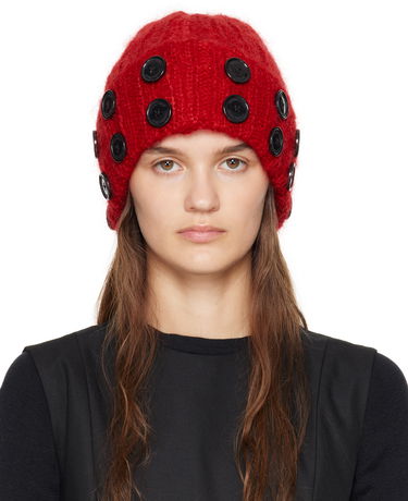 Kulicha Chopova Lowena Chopova Lowena Mohair Beanie with Buttons Červená | 8277, 0