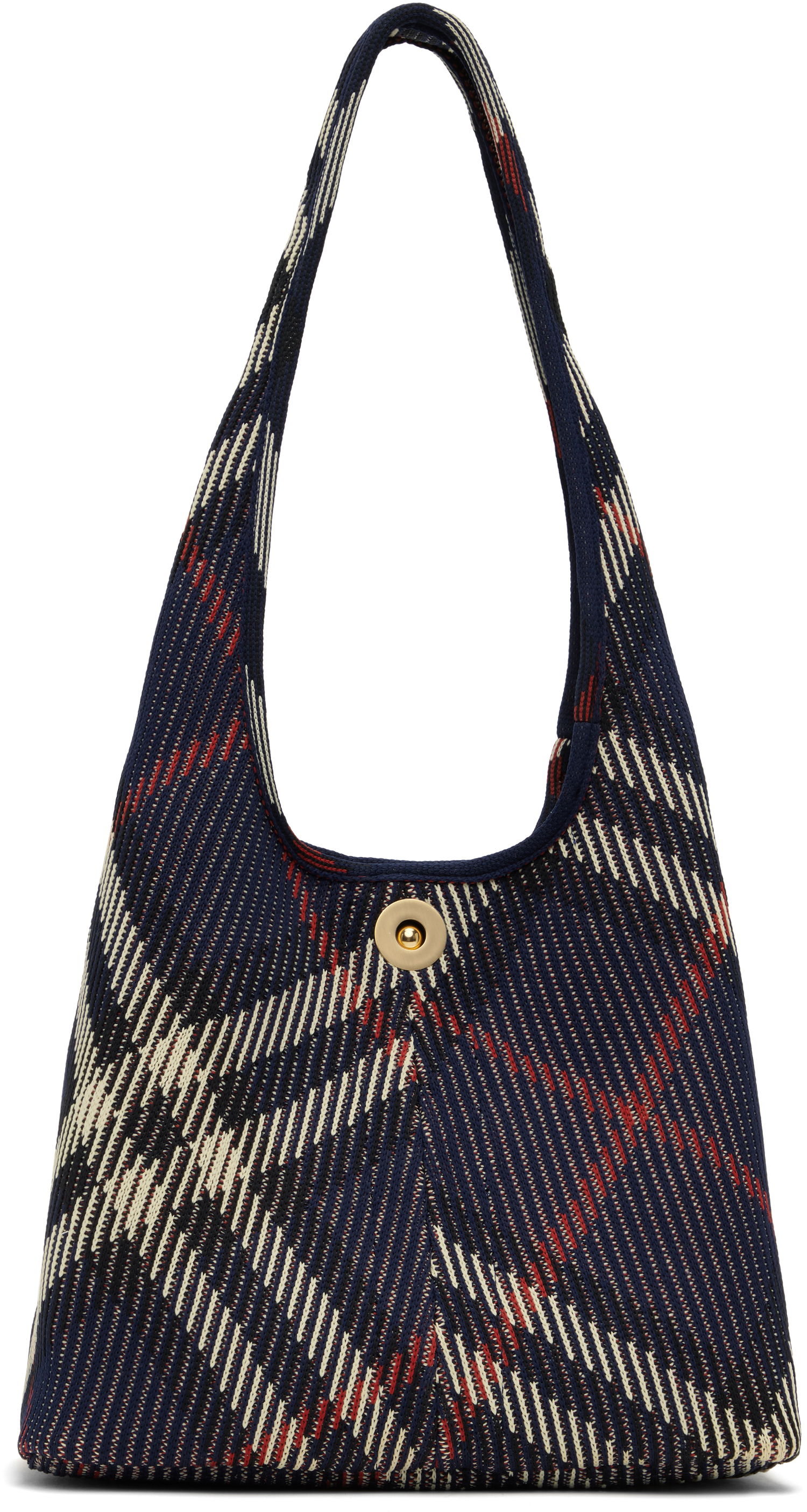 Kabelka Burberry Burberry Small Check Knitted Shoulder Bag Modrá | 8102531, 0