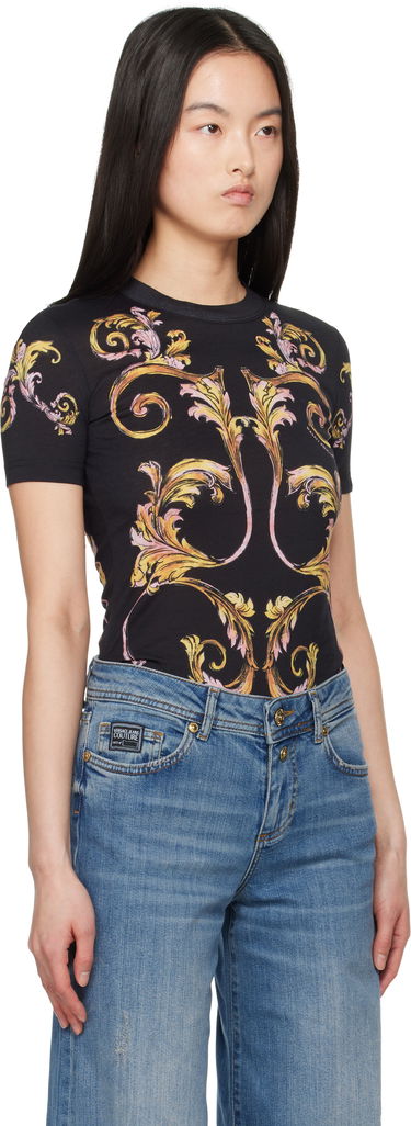 Tričko Versace Versace Jeans Couture Outline Barocco T-Shirt Biela | E78HAH6P8_EJS472, 4