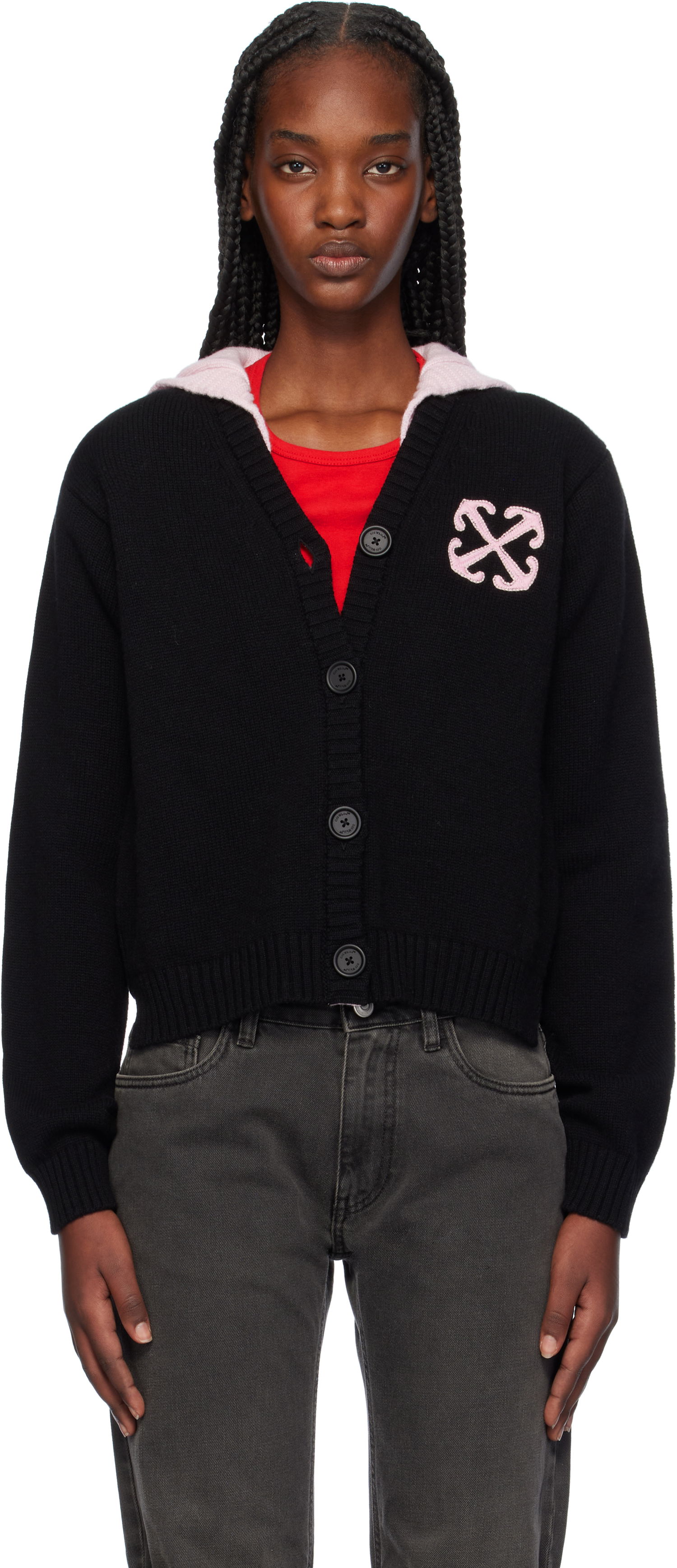 Sveter Off-White Sailor Cardigan Čierna | OWHB044F24KNI001103B, 0