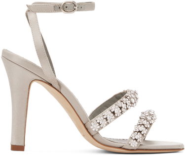 Doplnky Manolo Blahnik Manolo Blahnik Vedada Jeweled Satin Heeled Sandals Šedá | 223-1379, 0