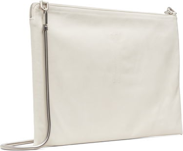 Taška cez rameno Rick Owens Concordians Leather Pouch with Silver-tone Chain Strap Biela | RR02E1417 LBHH, 2