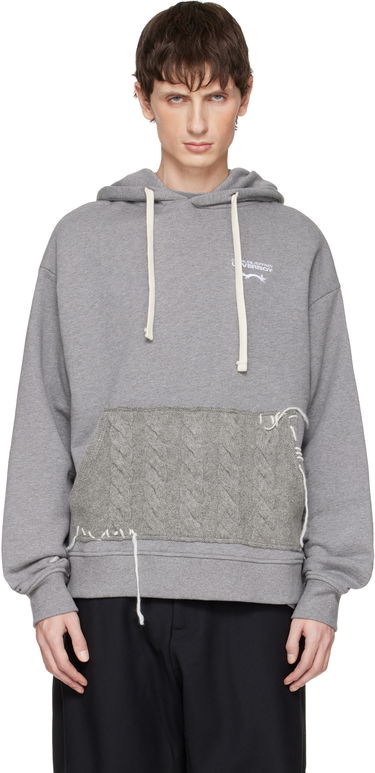 Mikina Charles Jeffrey Loverboy LOVERBOY Cable-Knit Patch Rabbit Ears Hoodie Šedá | 052081002, 0