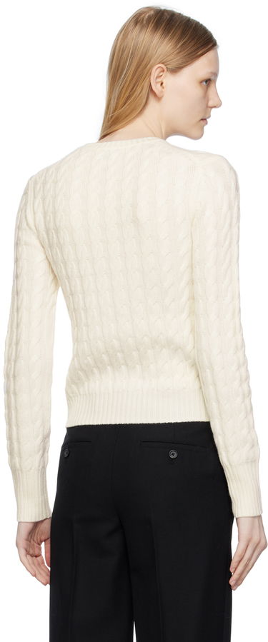 Sveter TOTEME TOTEME Petite Cable Knit Sweater Biela | 234-WRTWTP172-YA0008, 2