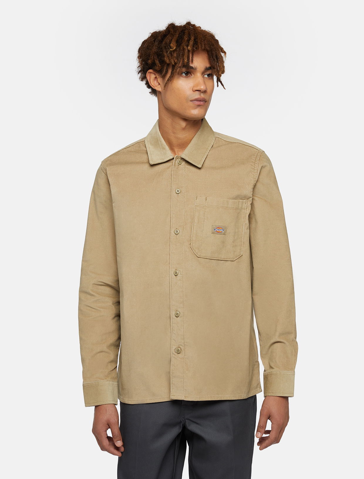 Košeľa Dickies Corduroy Shirt Man Khaki Zelené | 0A8652, 0