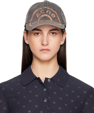 Šiltovka Acne Studios Printed Logo Baseball Cap Šedá | C40393-, 0