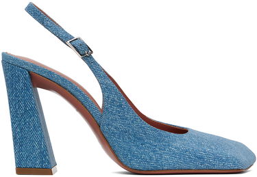 Tenisky a topánky Amina Muaddi Sling Suede Heels Modrá | CHARLOTTE SLING BLOCK PRINTED, 0