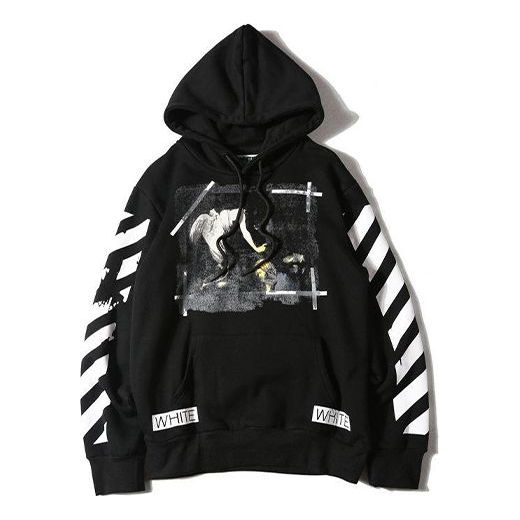 Mikina Off-White Caravaggio Print Hooded Sweatshirt Čierna | OMBB003S160030061088