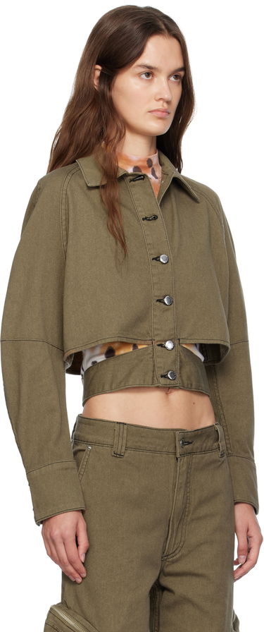 Bunda Eckhaus Latta Eckhaus Latta Ellipse Cropped Denim Jacket Zelené | 1121A-EL-PF25-E -, 1