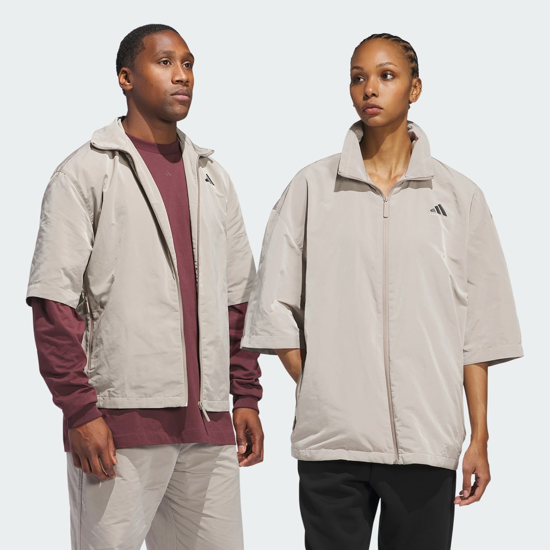 Vetrovka adidas Performance Basketball Full-Zip Shooting Jacket Béžová | JC7837, 0