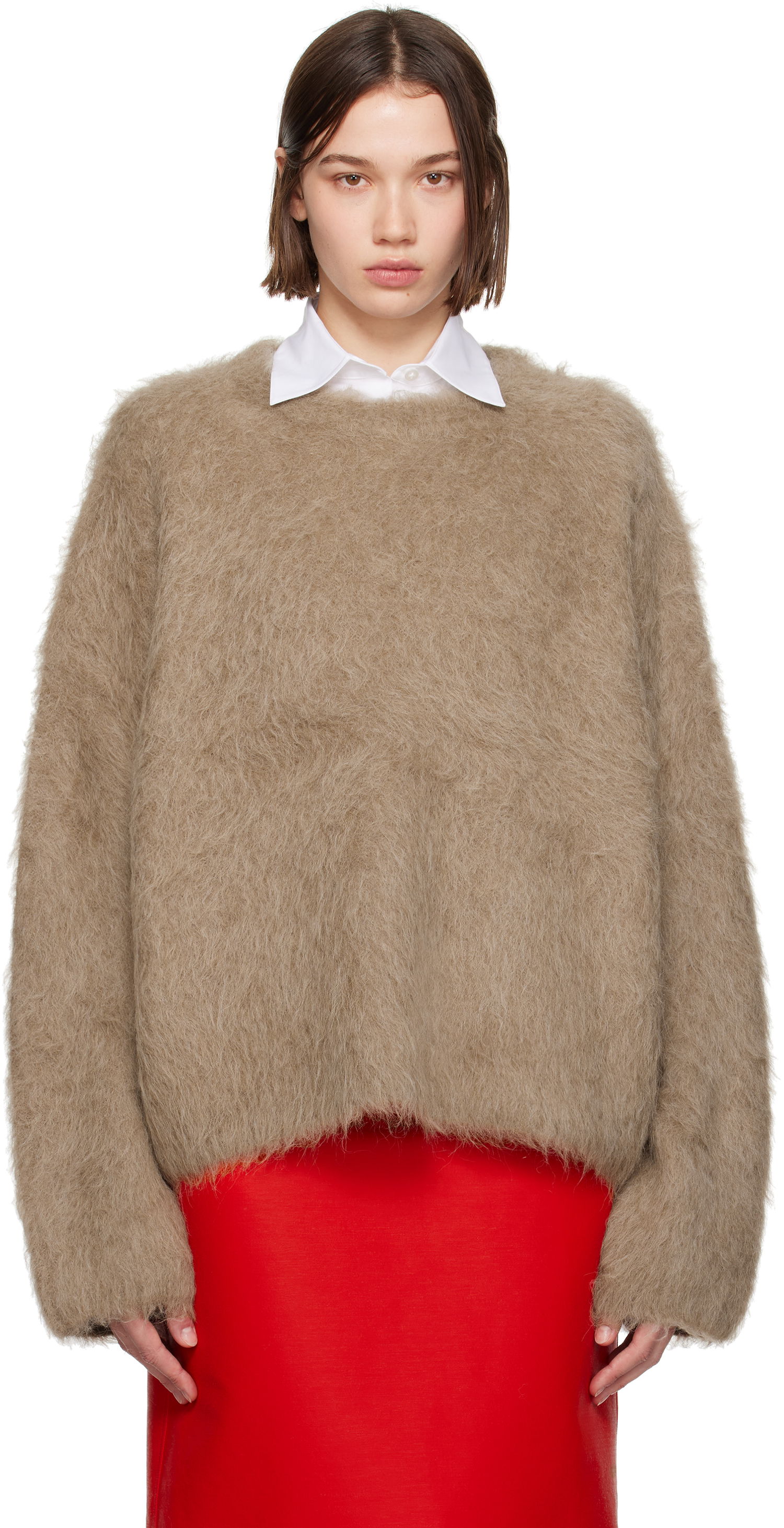 Sveter TOTEME Boxy Alpaca Knit Sweater Béžová | 244-WRT873-YA0106, 0