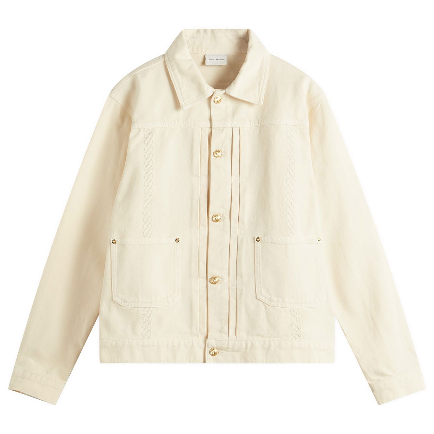 Bunda Drôle de Monsieur Embroidered Denim Jacket Béžová | G-JT172-CO188-OW, 0