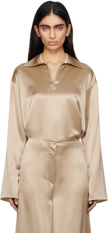 Košeľa Nanushka Nanushka Mencia Satin Blouse Béžová | NW25RSTP02272, 0