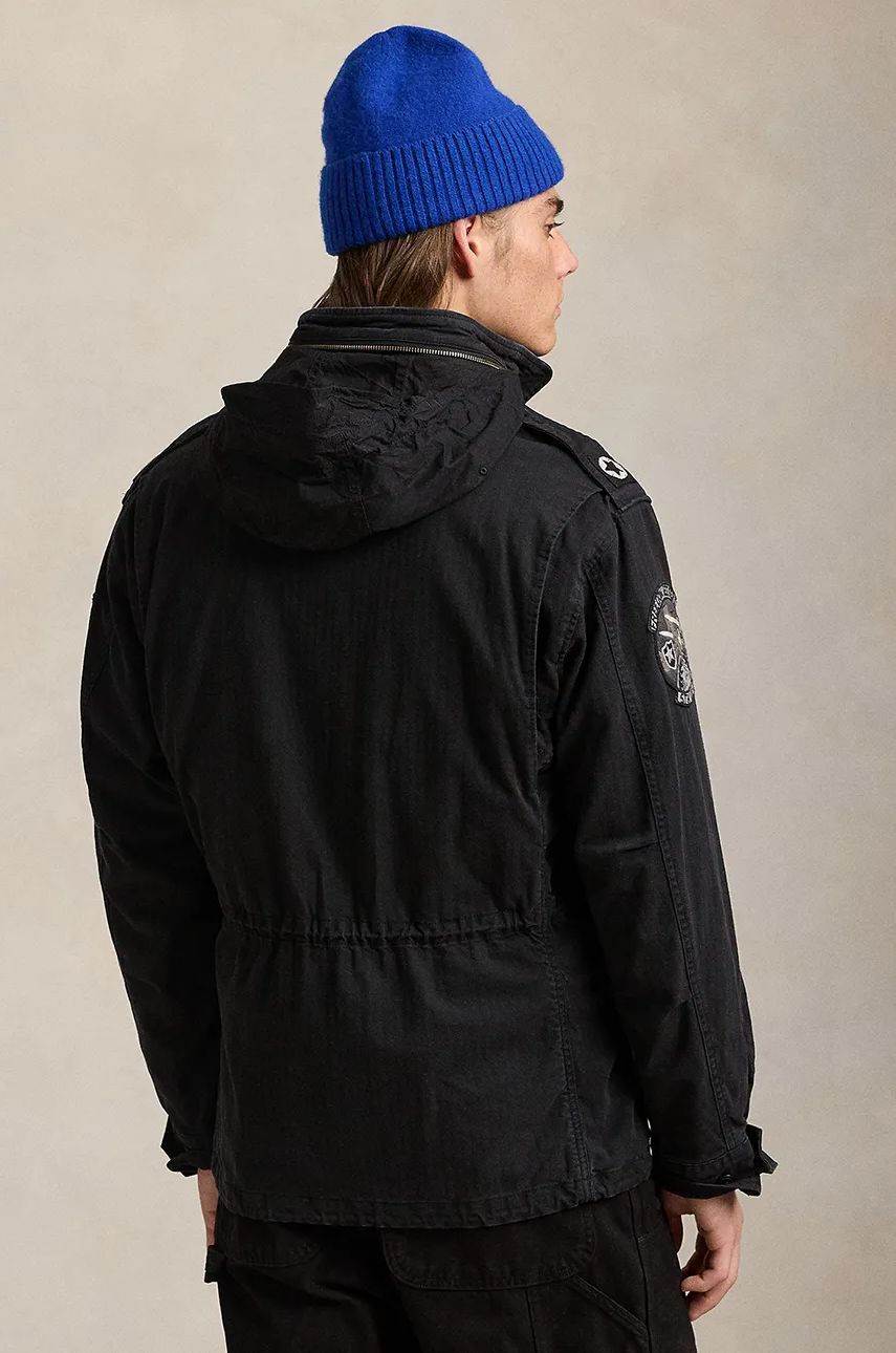 Parka Polo by Ralph Lauren Black Cotton Blend Hooded Parka Čierna | 710955784, 1