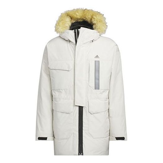 Parka adidas Originals Down Parka With Faux Fur Hood Biela | IS0365