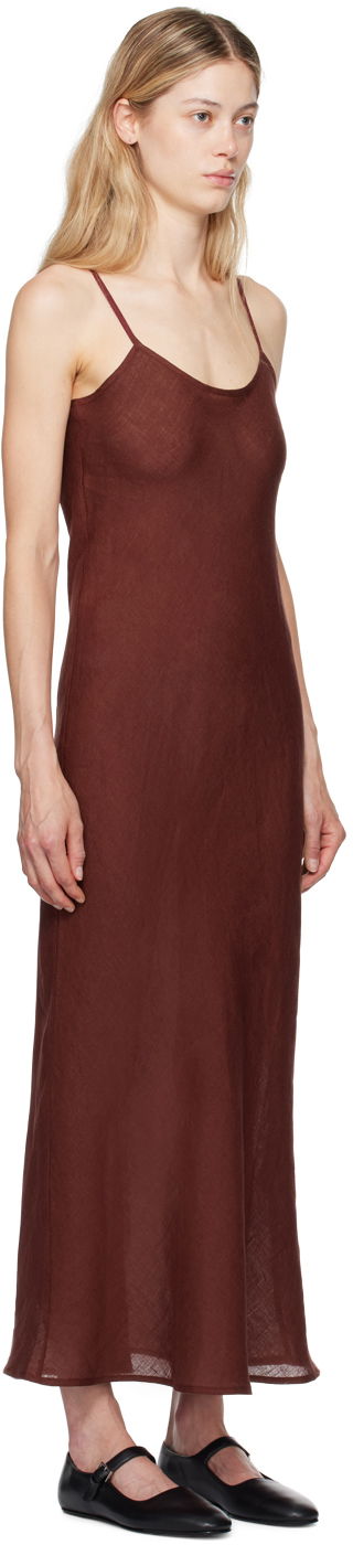 Šaty Baserange Maxi Linen Dress Vínová | DRDY-LI-AU24, 1