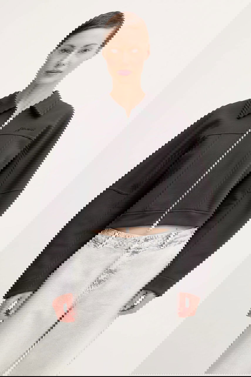 Bomber bunda GANNI GANNI Heavy Terry Jersey Bomber Jacket Čierna | T4358, 0